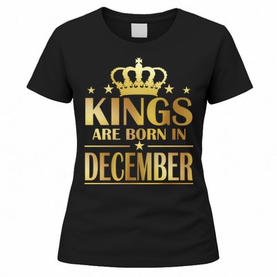 Limited Edition Kings Are Born in December Gold Print Women's T-Shirt