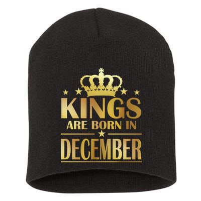 Limited Edition Kings Are Born in December Gold Print Short Acrylic Beanie