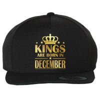 Limited Edition Kings Are Born in December Gold Print Wool Snapback Cap
