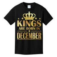 Limited Edition Kings Are Born in December Gold Print Kids T-Shirt