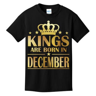 Limited Edition Kings Are Born in December Gold Print Kids T-Shirt