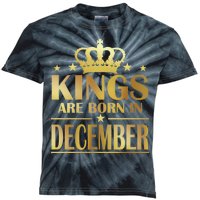 Limited Edition Kings Are Born in December Gold Print Kids Tie-Dye T-Shirt