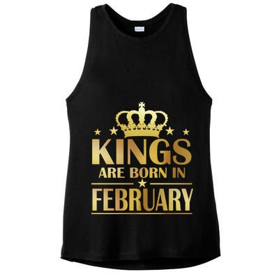 Limited Edition Kings Are Born In February Ladies PosiCharge Tri-Blend Wicking Tank