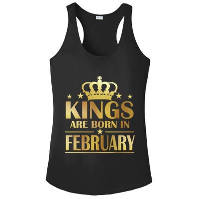 Limited Edition Kings Are Born In February Ladies PosiCharge Competitor Racerback Tank