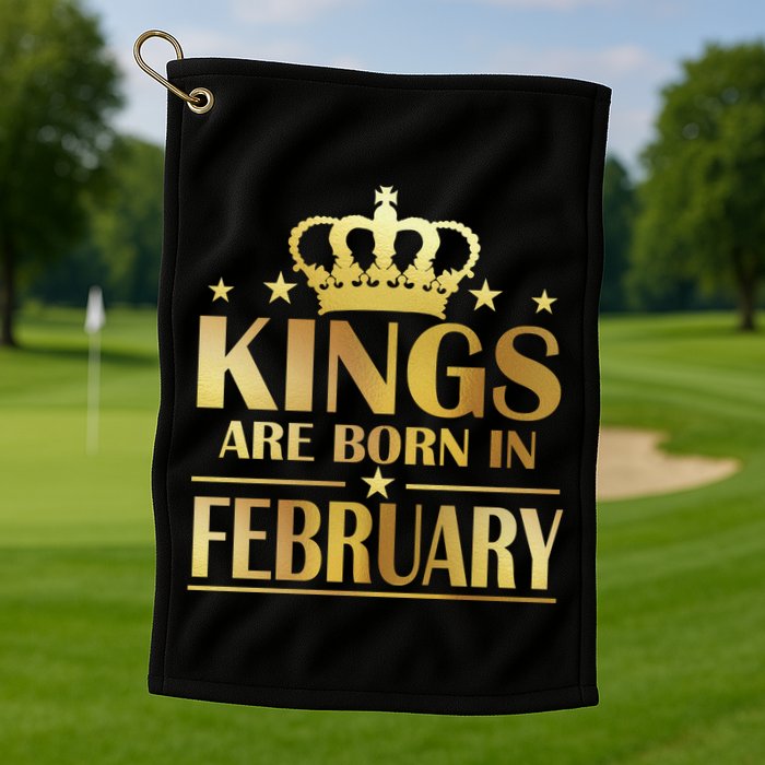 Limited Edition Kings Are Born In February Golf Towel