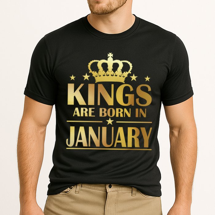Limited Edition Kings Are Born in January Gold Print Cooling Performance Crew T-Shirt