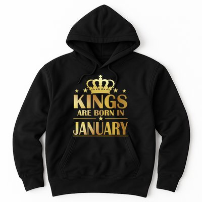 Limited Edition Kings Are Born in January Gold Print Hoodie