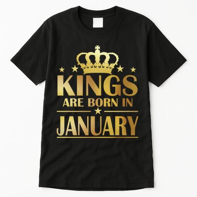 Limited Edition Kings Are Born in January Gold Print Tall T-Shirt