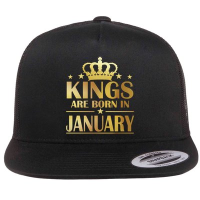 Limited Edition Kings Are Born in January Gold Print Flatbill Hat