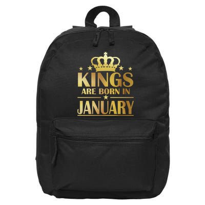 Limited Edition Kings Are Born in January Gold Print 16 in Basic Backpack