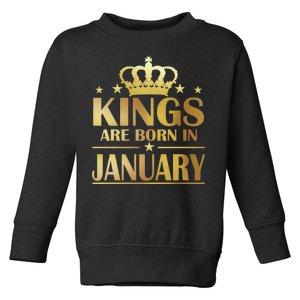 Limited Edition Kings Are Born in January Gold Print Toddler Sweatshirt