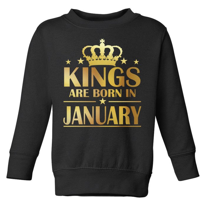 Limited Edition Kings Are Born in January Gold Print Toddler Sweatshirt