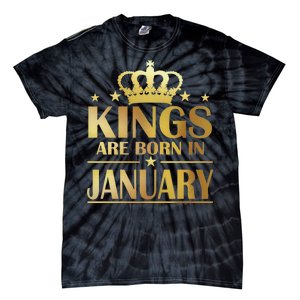 Limited Edition Kings Are Born in January Gold Print Tie-Dye T-Shirt