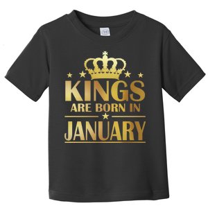 Limited Edition Kings Are Born in January Gold Print Toddler T-Shirt