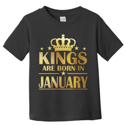 Limited Edition Kings Are Born in January Gold Print Toddler T-Shirt