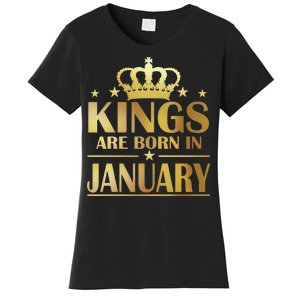 Limited Edition Kings Are Born in January Gold Print Women's T-Shirt