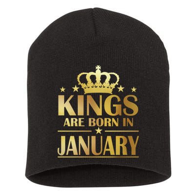 Limited Edition Kings Are Born in January Gold Print Short Acrylic Beanie