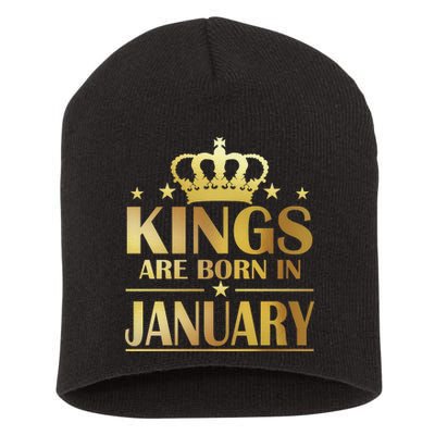 Limited Edition Kings Are Born in January Gold Print Short Acrylic Beanie