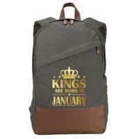 Limited Edition Kings Are Born in January Gold Print Cotton Canvas Backpack