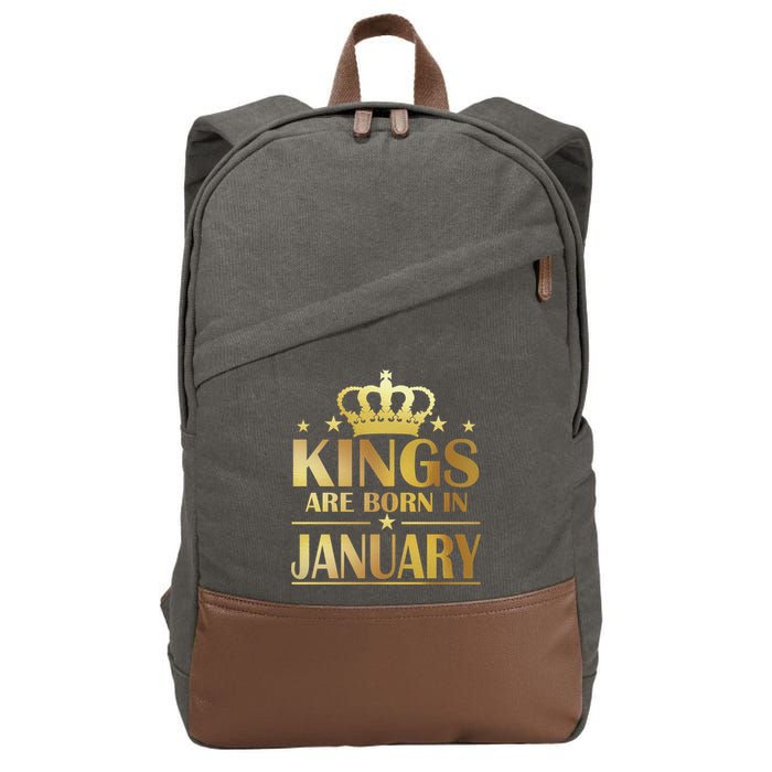 Limited Edition Kings Are Born in January Gold Print Cotton Canvas Backpack