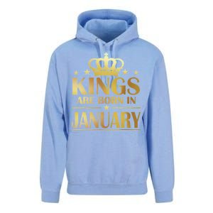 Limited Edition Kings Are Born in January Gold Print Unisex Surf Hoodie