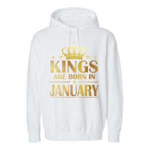 Limited Edition Kings Are Born in January Gold Print Garment-Dyed Fleece Hoodie