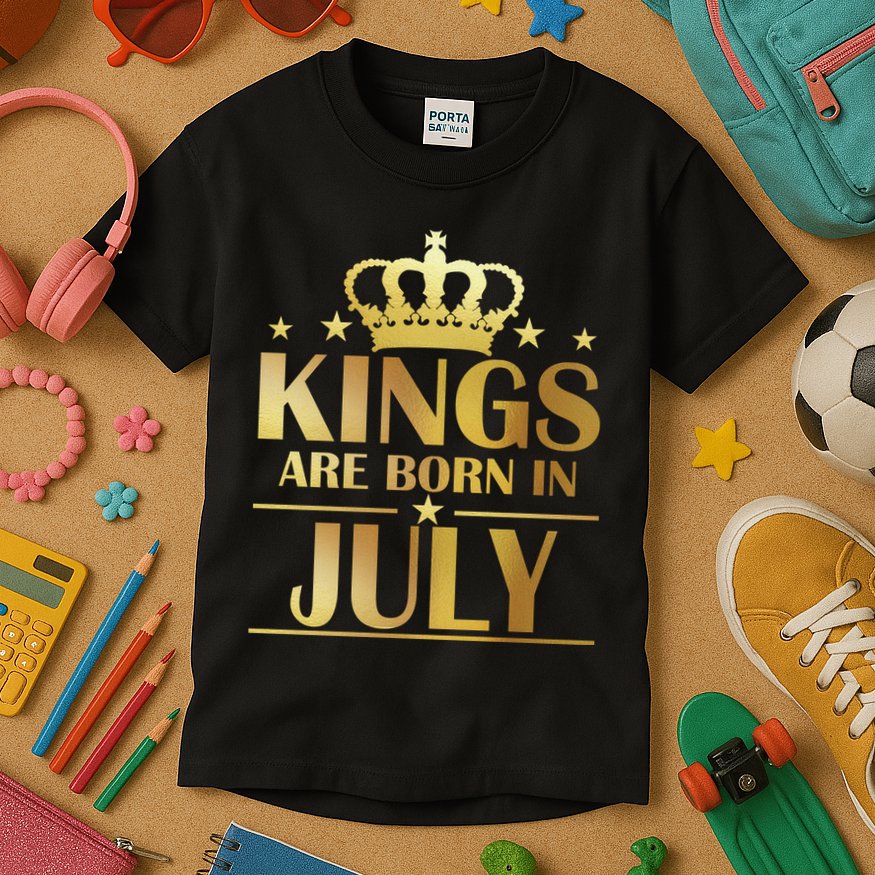 Limited Edition Kings Are Born in July Kids T-Shirt