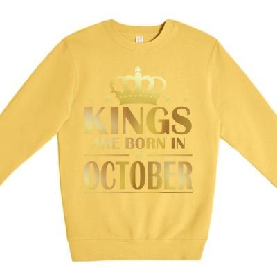 Limited Edition Kings Are Born in October Gold Print Premium Crewneck Sweatshirt