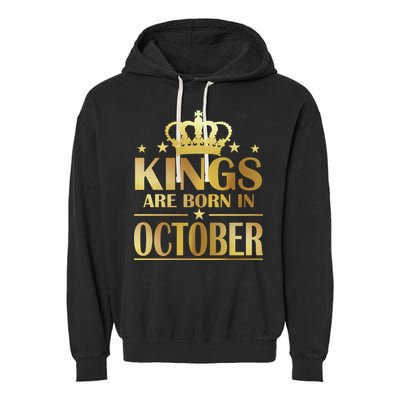 Limited Edition Kings Are Born in October Gold Print Garment-Dyed Fleece Hoodie