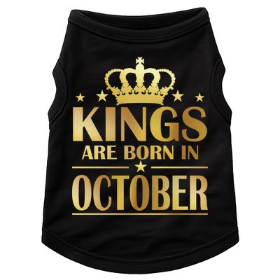 Limited Edition Kings Are Born in October Gold Print Doggie Tank