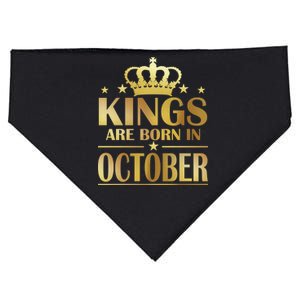 Limited Edition Kings Are Born in October Gold Print USA-Made Doggie Bandana