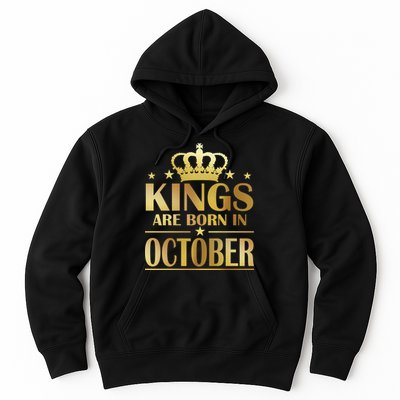 Limited Edition Kings Are Born in October Gold Print Hoodie