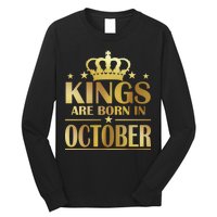 Limited Edition Kings Are Born in October Gold Print Long Sleeve Shirt