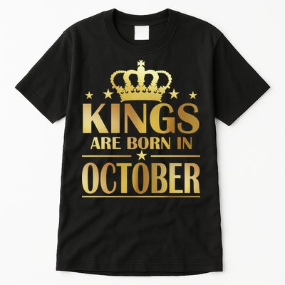 Limited Edition Kings Are Born in October Gold Print Tall T-Shirt