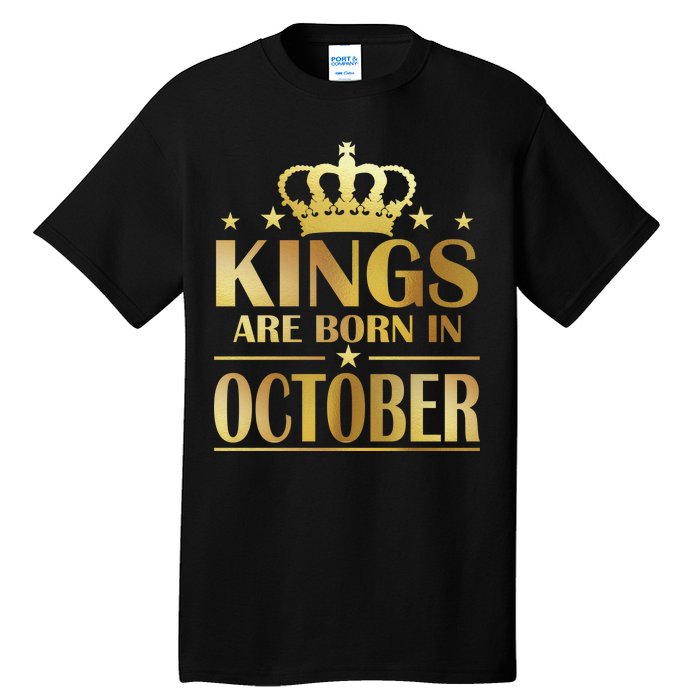 Limited Edition Kings Are Born in October Gold Print Tall T-Shirt