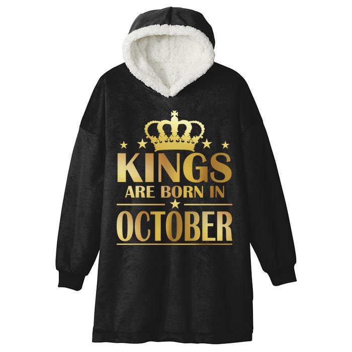 Limited Edition Kings Are Born in October Gold Print Hooded Wearable Blanket