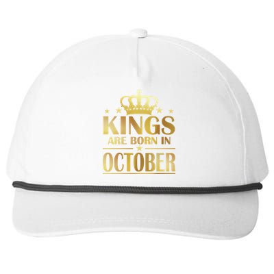 Limited Edition Kings Are Born in October Gold Print Snapback Five-Panel Rope Hat