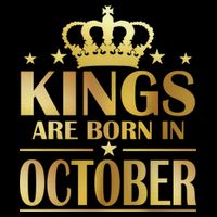 Limited Edition Kings Are Born in October Gold Print 7-Panel Snapback Hat