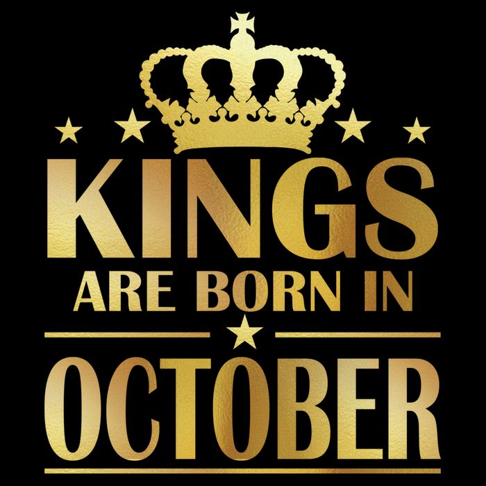 Limited Edition Kings Are Born in October Gold Print 7-Panel Snapback Hat
