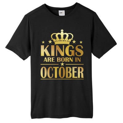 Limited Edition Kings Are Born in October Gold Print Tall Fusion ChromaSoft Performance T-Shirt