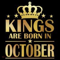 Limited Edition Kings Are Born in October Gold Print Bucket Hat