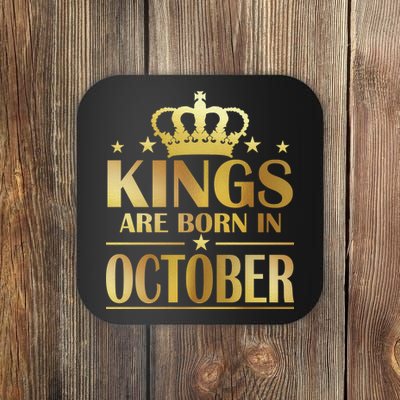 Limited Edition Kings Are Born in October Gold Print Coaster