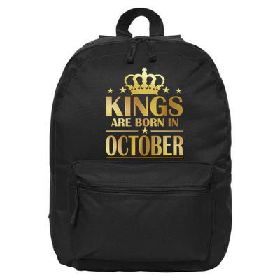 Limited Edition Kings Are Born in October Gold Print 16 in Basic Backpack