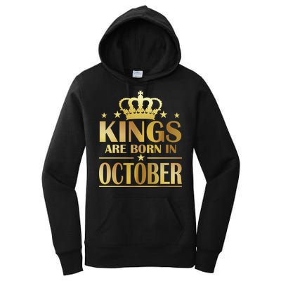 Limited Edition Kings Are Born in October Gold Print Women's Pullover Hoodie