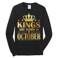 Limited Edition Kings Are Born in October Gold Print Tall Long Sleeve T-Shirt