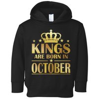 Limited Edition Kings Are Born in October Gold Print Toddler Hoodie