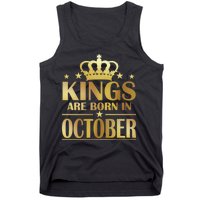 Limited Edition Kings Are Born in October Gold Print Tank Top