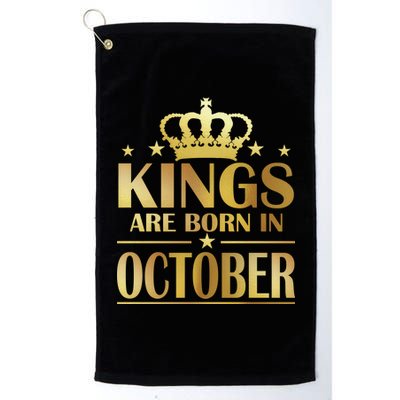 Limited Edition Kings Are Born in October Gold Print Platinum Collection Golf Towel