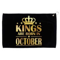 Limited Edition Kings Are Born in October Gold Print Grommeted Golf Towel