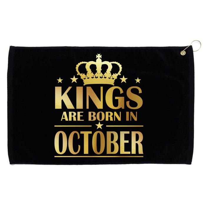 Limited Edition Kings Are Born in October Gold Print Grommeted Golf Towel